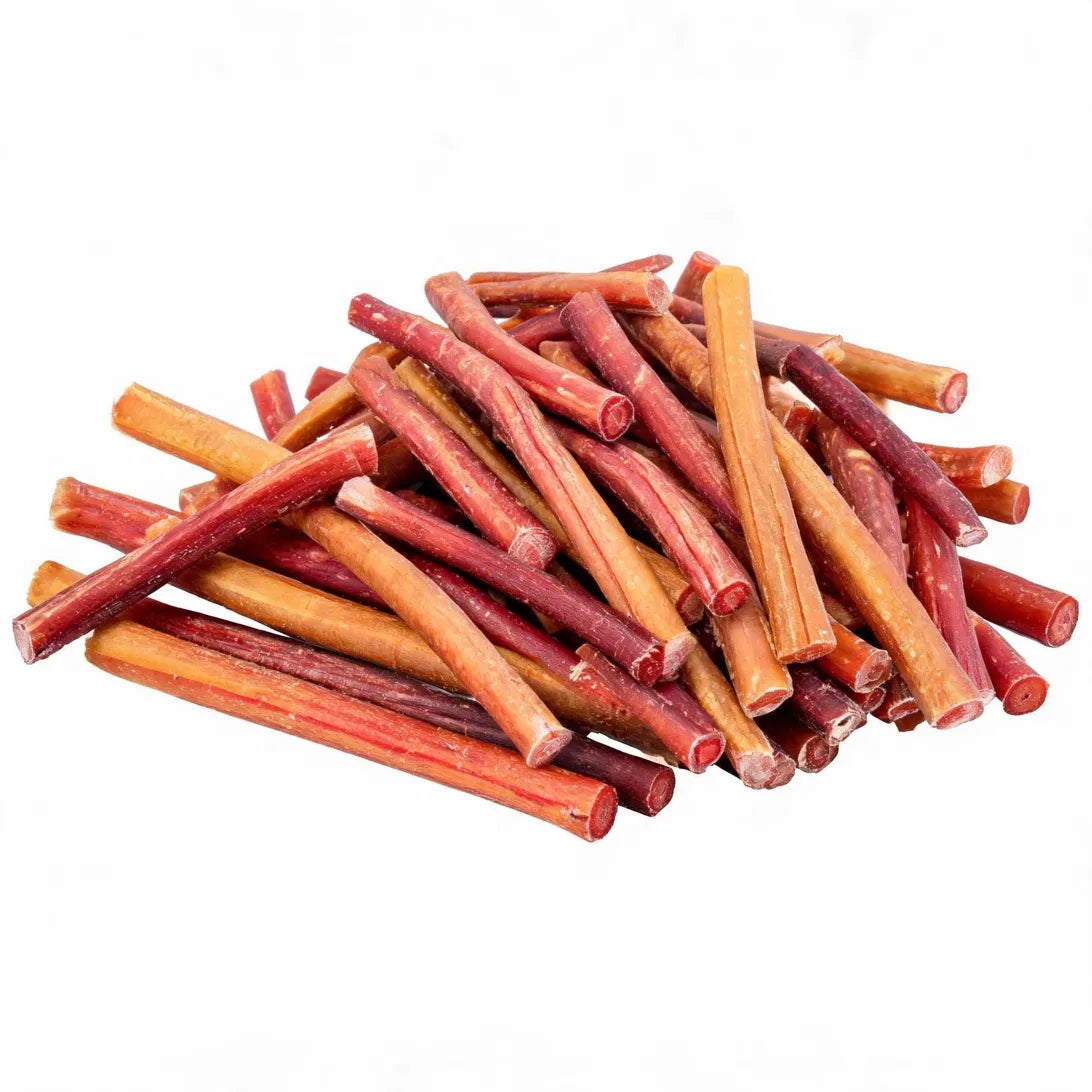 Honey's Dog Treats Premium Beef Pizzle Straights 6-pack — 12-inch bully sticks halved, air-dried, single ingredient
